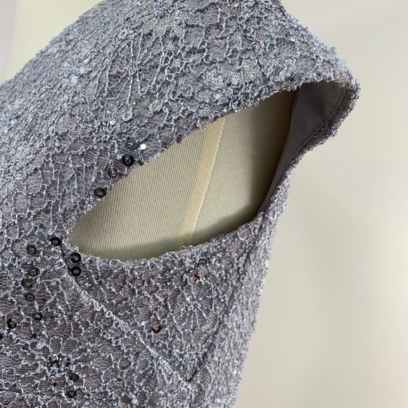 Alex Evenings 4P silver sequins  dress pockets - Picture 13 of 16